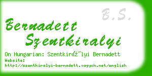 bernadett szentkiralyi business card